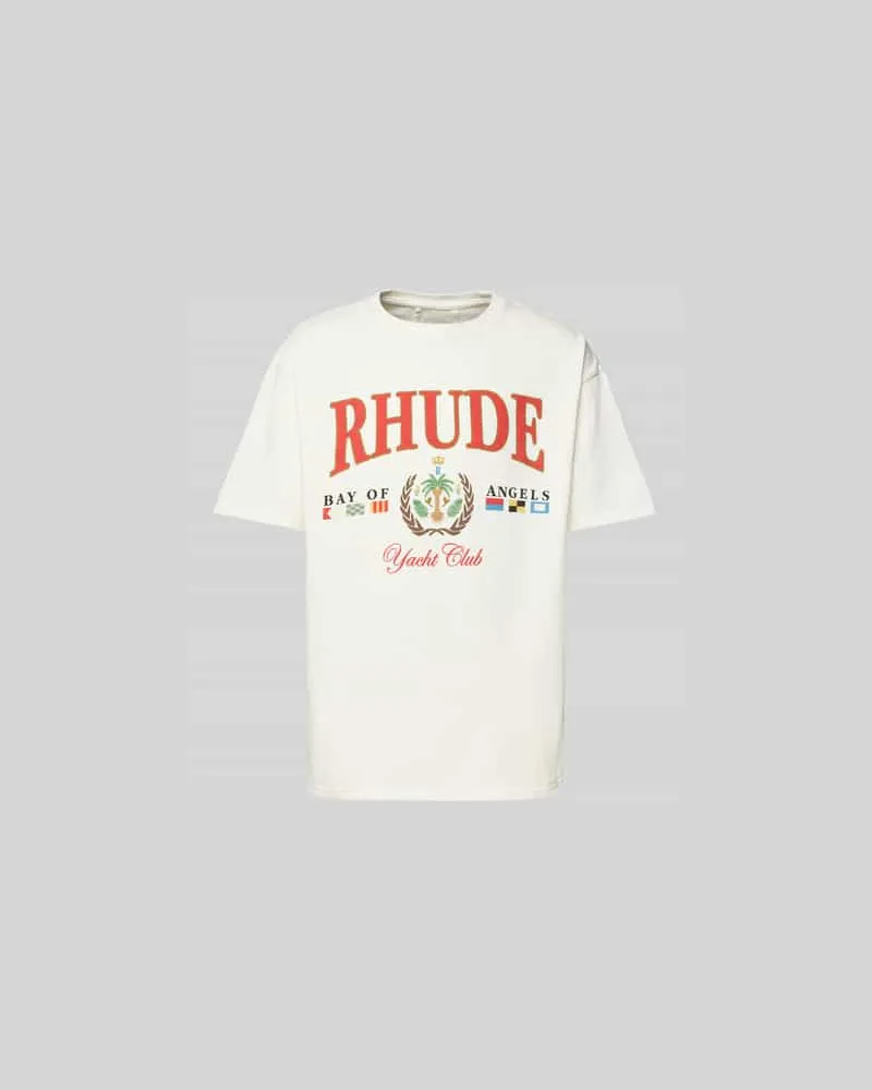 RHUDE T-Shirt mit Label-Print Weiss