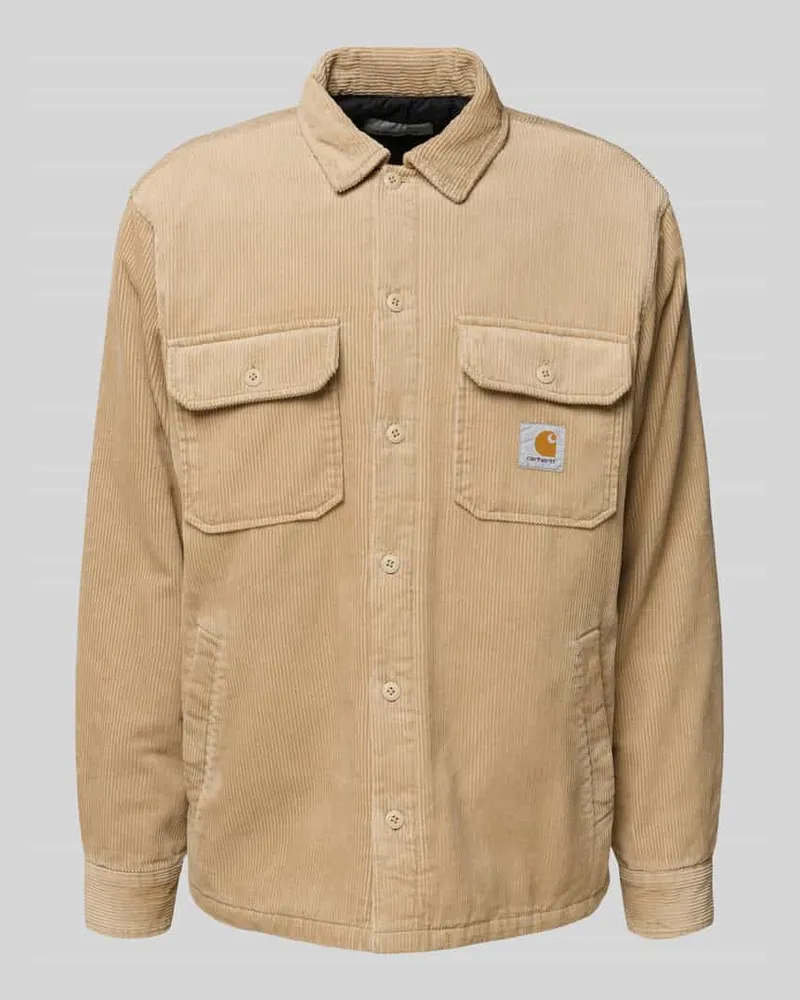 Carhartt WIP Regular Fit Hemdjacke mit Brusttaschen Modell 'WHITSOME Beige