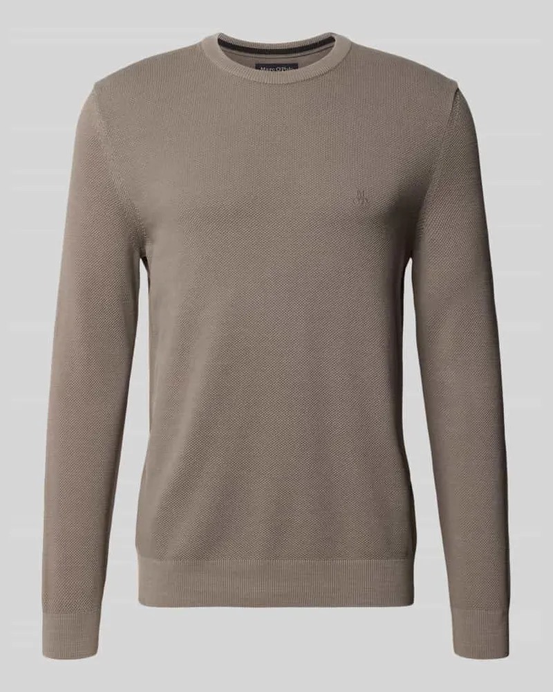 Marc O'Polo Pullover mit Logo-Stitching Mittelgrau