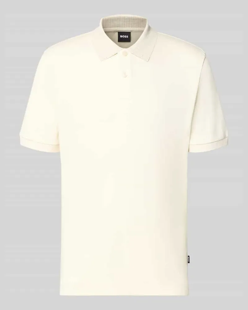 HUGO BOSS Regular Fit Poloshirt aus reiner Baumwolle Modell 'H-Parlay 49 Offwhite