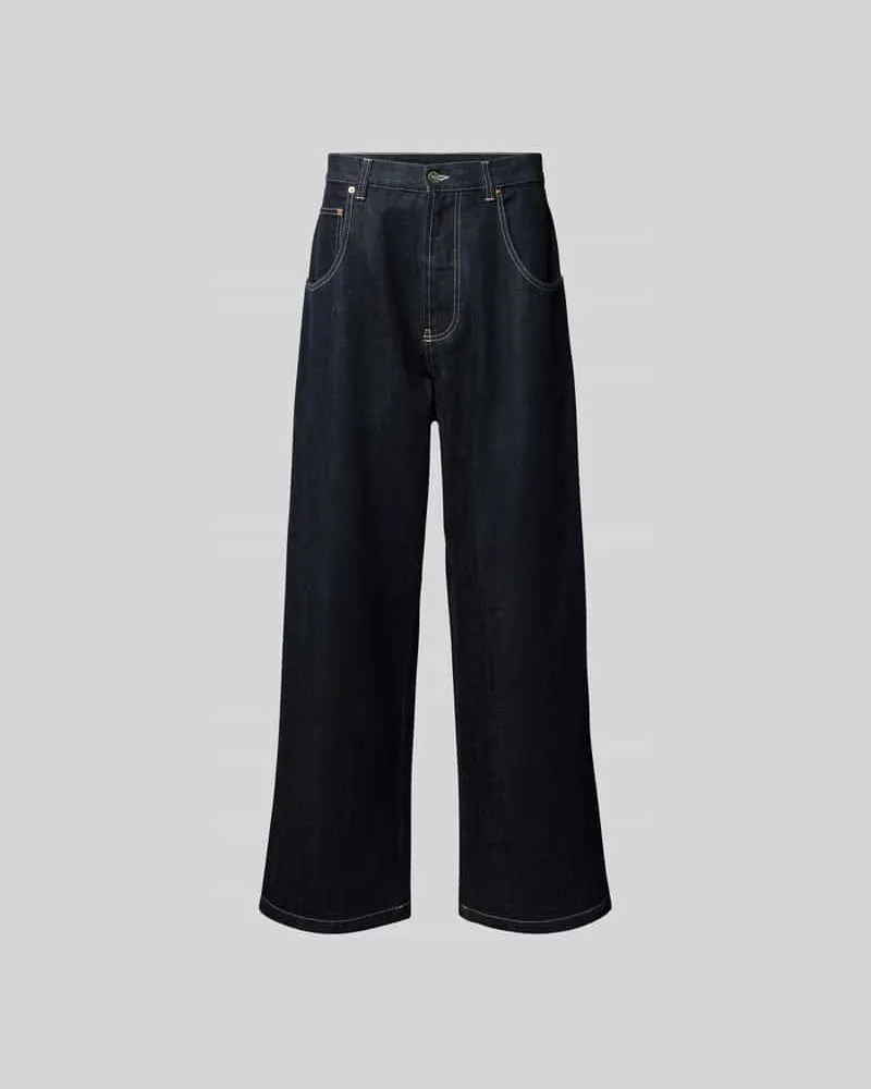 VETEMENTS Wide Fit Jeans mit Logo-Patch Dunkelblau