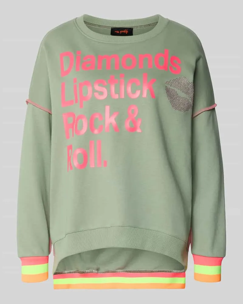 Miss Goodlife Oversized Sweatshirt mit gerippten Abschlüssen Lind