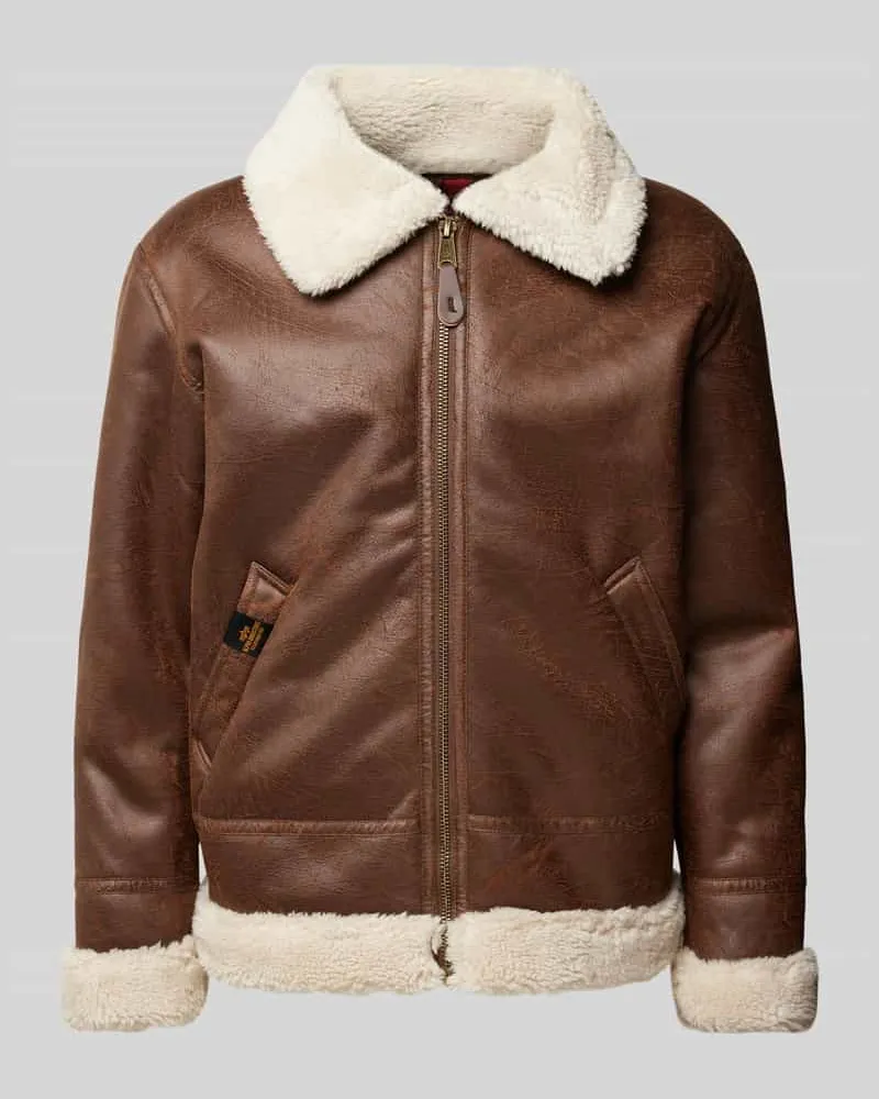 Alpha Industries Bomberjacke mit Umlegekragen Modell 'B3 Mittelbraun