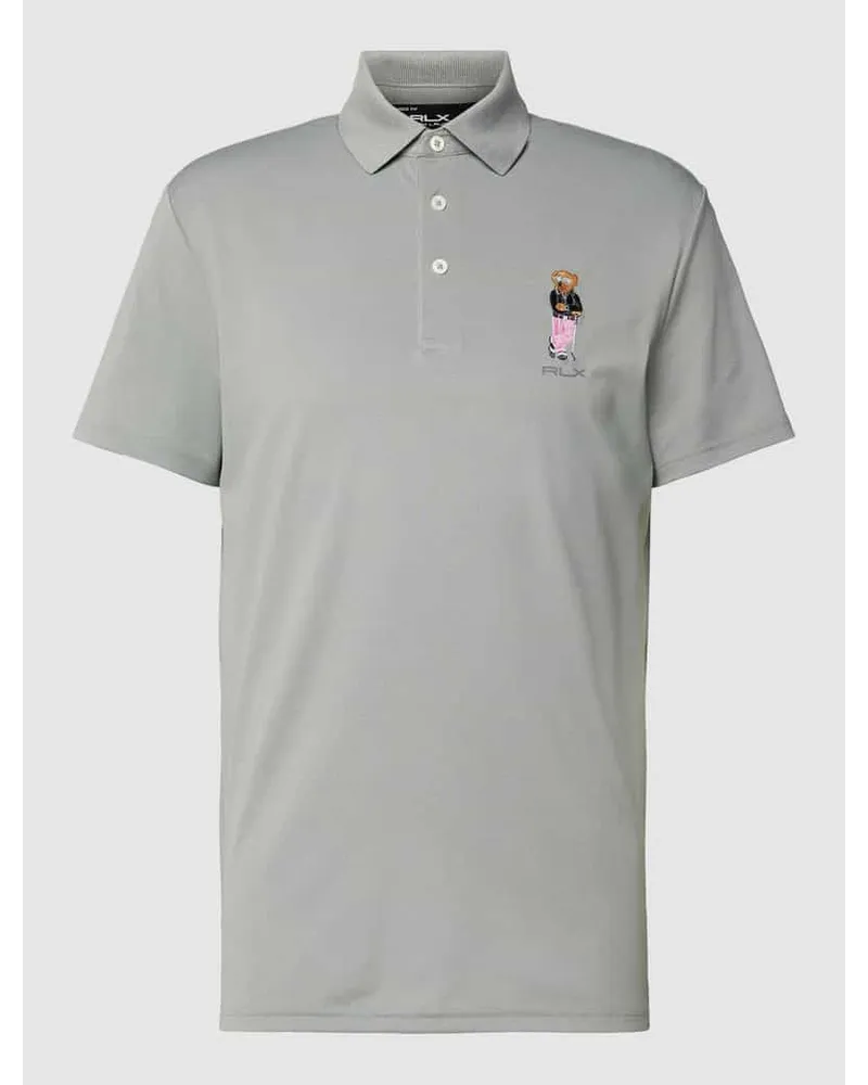 Ralph Lauren Poloshirt mit Label-Stitching Hellgrau