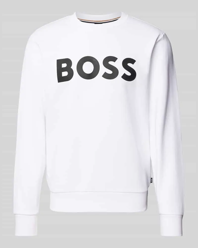 HUGO BOSS Sweatshirt mit Label-Print Modell 'Soleri Weiss