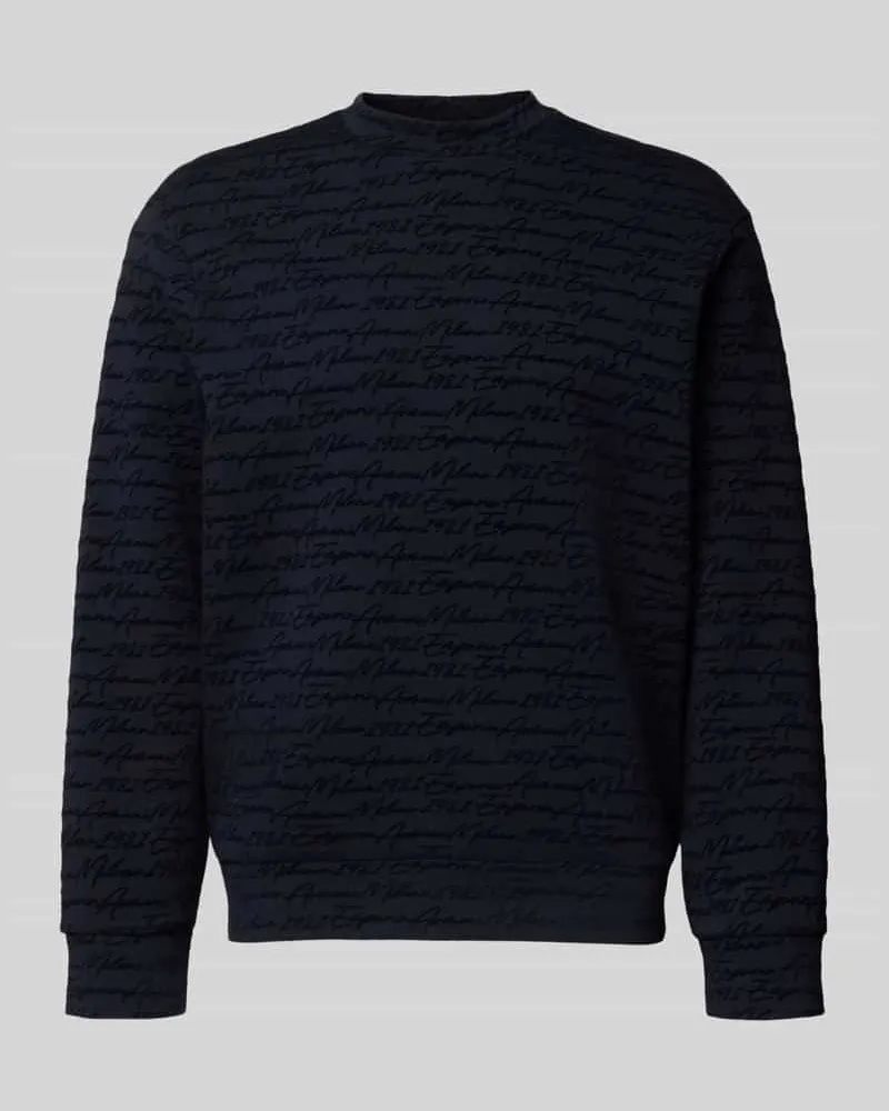 Emporio Armani Sweatshirt mit Strukturmuster Marine