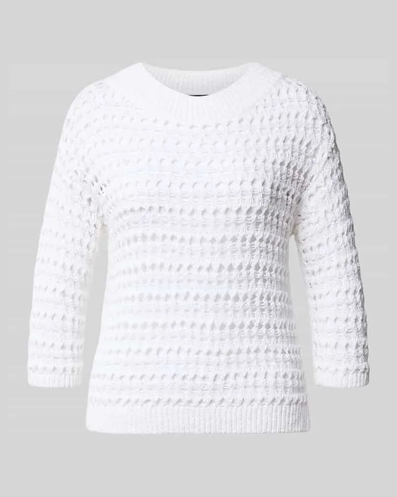 Luisa Cerano Strickpullover mit Rundhalsausschnitt und 3/4-Arm Weiss