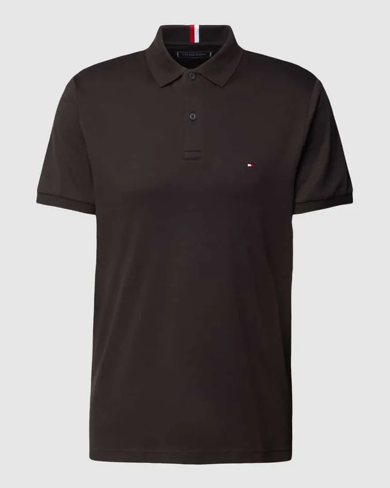 Tommy Hilfiger Regular Fit Poloshirt mit Label-Stitching Black