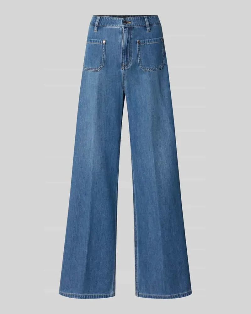 S.Oliver Regular Fit Wide Leg Jeans aus Lyocell-Baumwoll-Mix Jeansblau