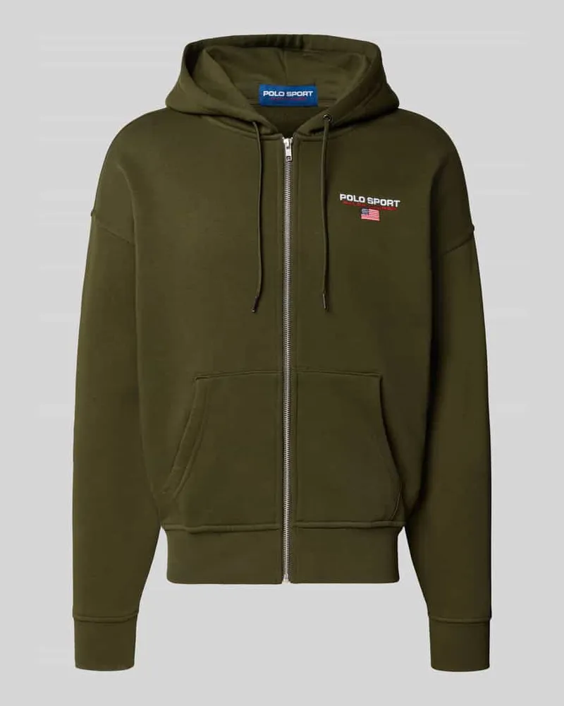 Ralph Lauren Sweatjacke mit Label-Stitching Oliv