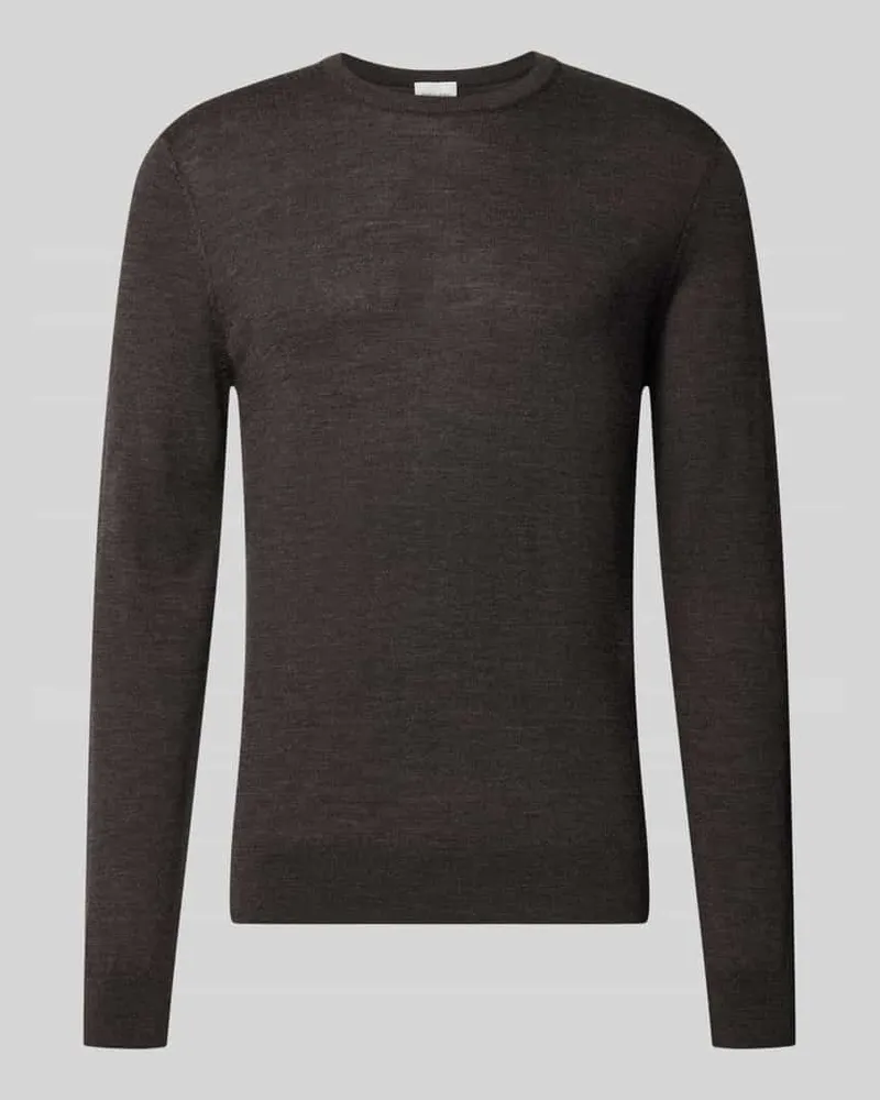 Profuomo Regular Fit Strickpullover mit Troyer-Kragen Marine