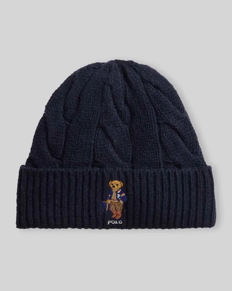 Ralph Lauren Strickmütze aus Woll-Mix Modell 'F26 BR BEANI Marine