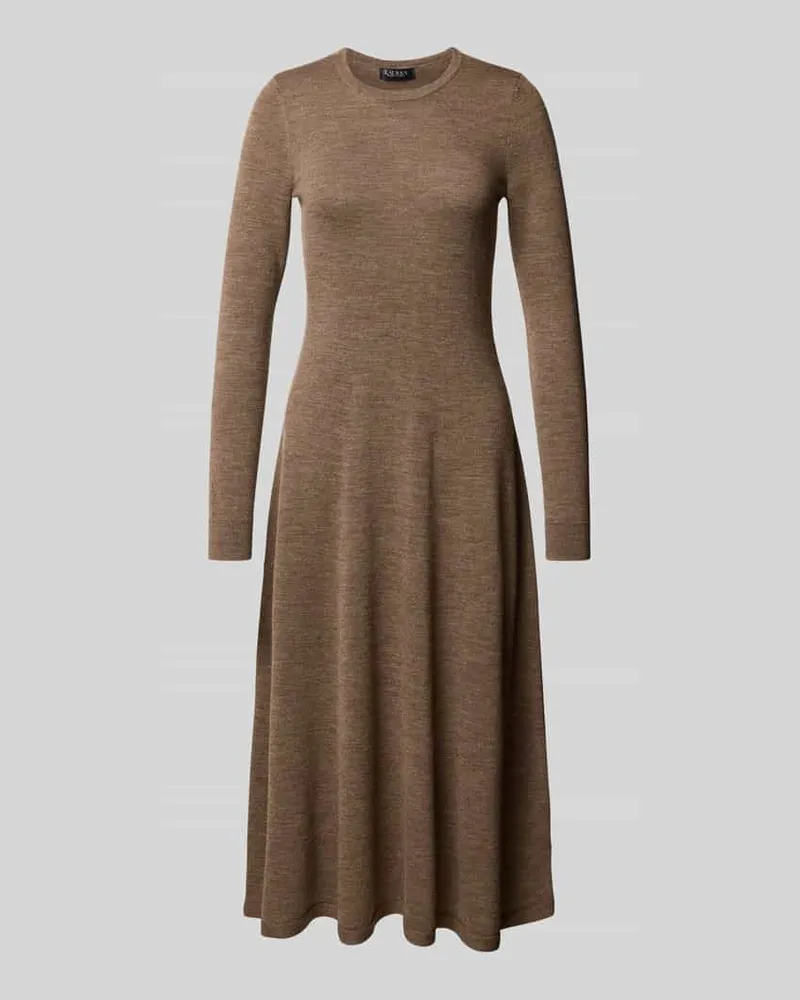 Ralph Lauren Midikleid aus Wolle mit Rundhalsausschnitt Modell 'VORLEY Taupe