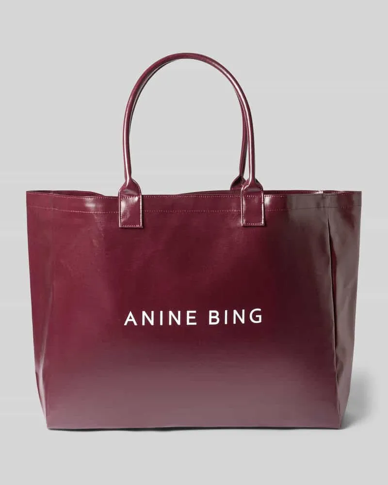 Anine Bing Shopper mit großem Logo-Schriftzug Dunkelrot