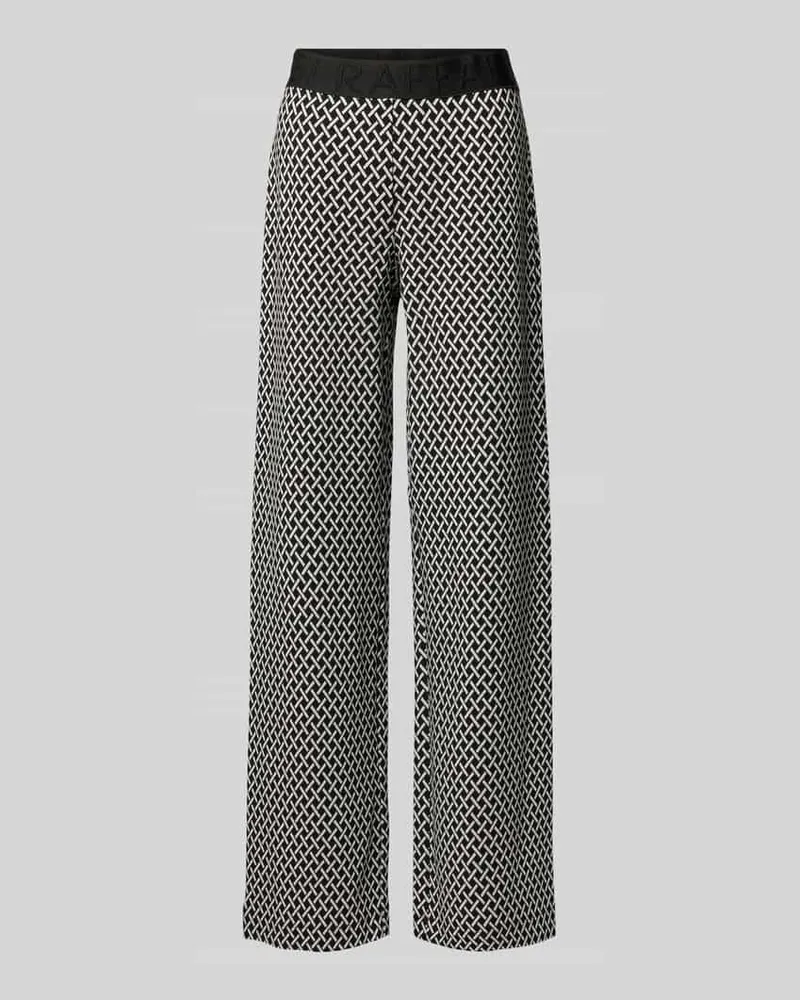 RAFFAELLO ROSSI  Wide Leg Stoffhose mit elastischem Label-Bund Modell 'ELAINE Black