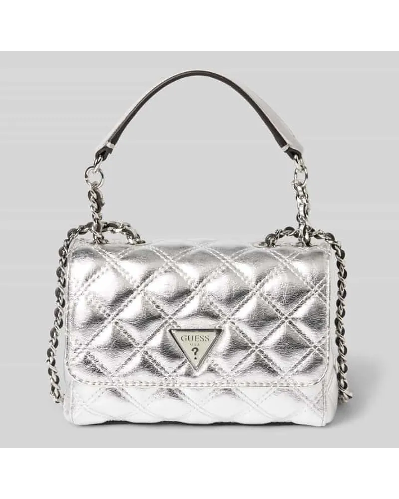 Guess Handtasche mit Steppnähten Modell 'GIULLY MINI 2 Silber