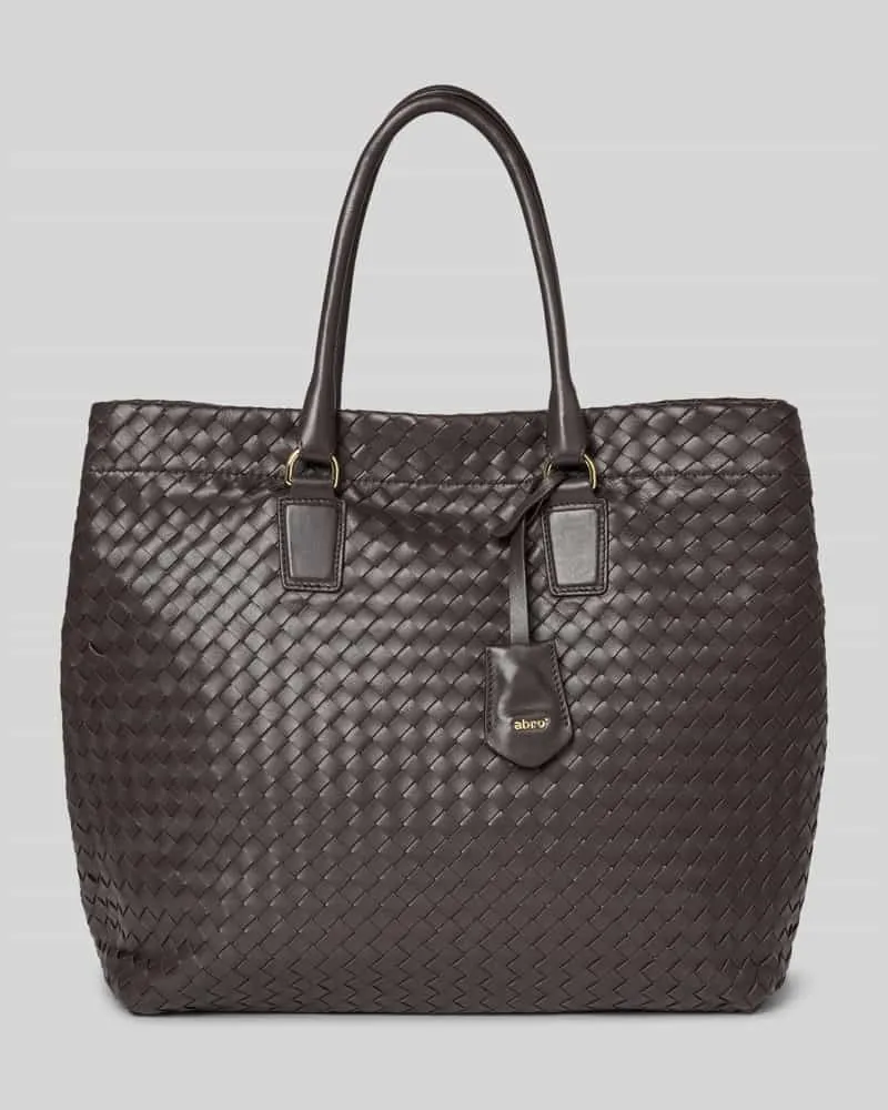 Abro Shopper mit Logo-Applikation Modell 'Rooftop Dunkelbraun