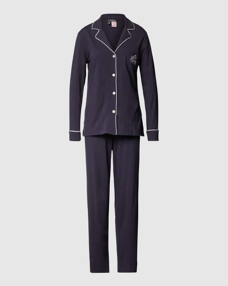 Ralph Lauren Pyjama aus Baumwoll-Modal-Mix Marine