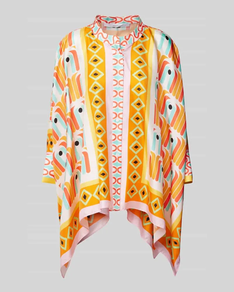 Herzen's Angelegenheit Relaxed Fit Seidenbluse mit Stehkragen Orange