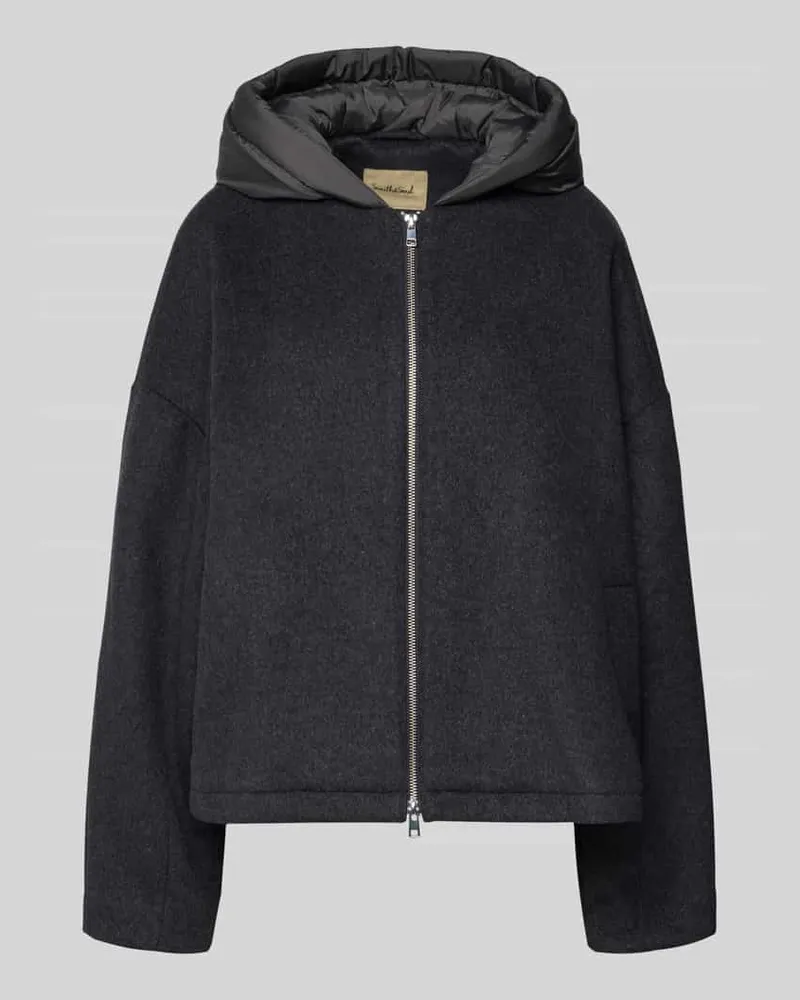 Smith & Soul Relaxed Fit Jacke mit Zweiwege-Reißverschluss Dunkelgrau
