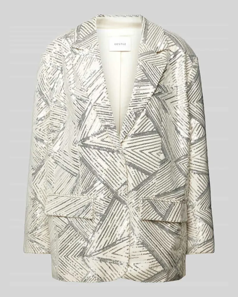 Gestuz Blazer mit Paillettenbesatz Modell 'Genta Offwhite