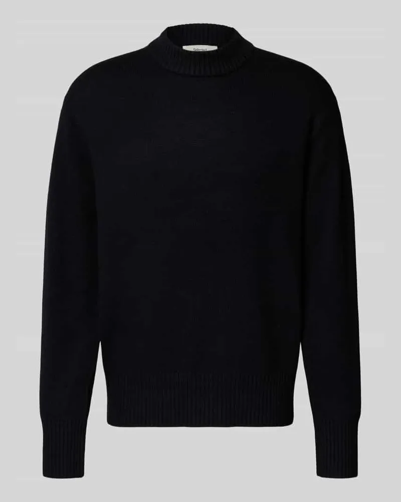 Selected Homme Relaxed Fit Strickpullover aus Woll-Kaschmir-Mix Modell 'Calle Black