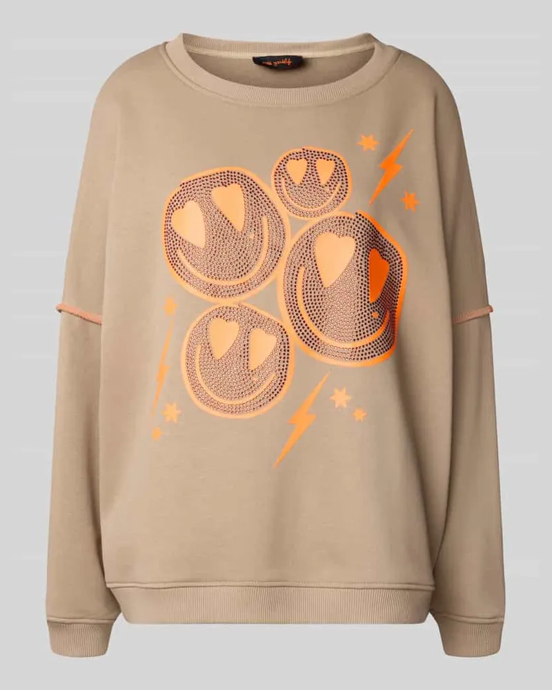 Miss Goodlife Relaxed Fit Sweatshirt mit Motiv-Print Sand