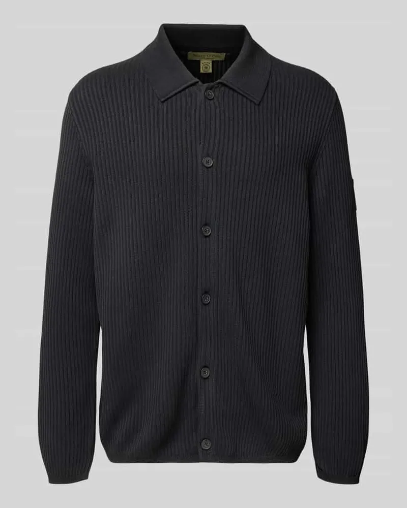 Marc O'Polo Regular Fit Strickjacke aus reiner Baumwolle -  × DFB Travel Collection Dunkelblau