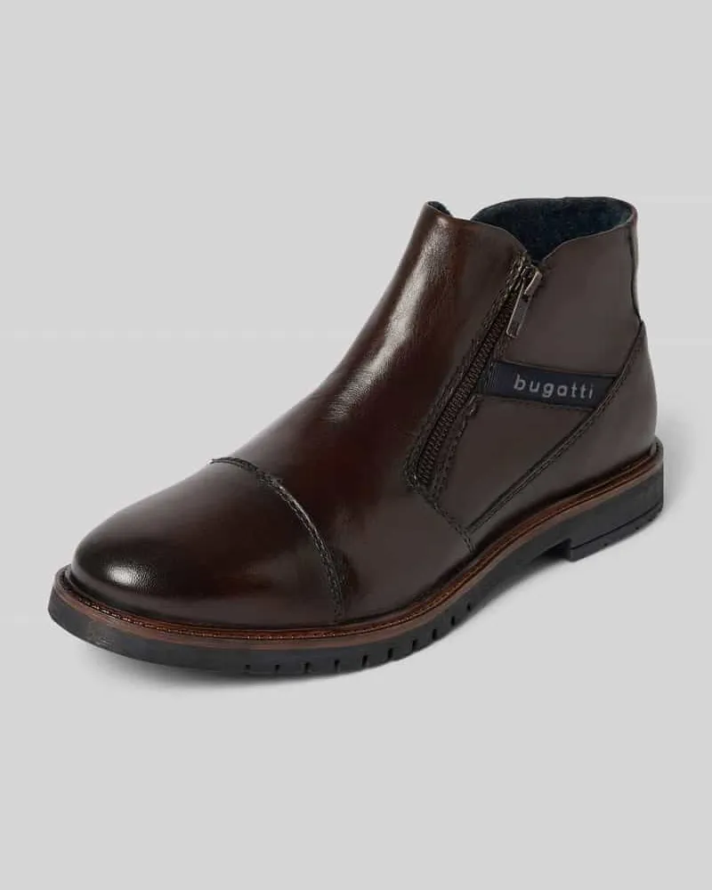 Bugatti Boots aus Leder-Mix Modell 'Caj Dunkelbraun