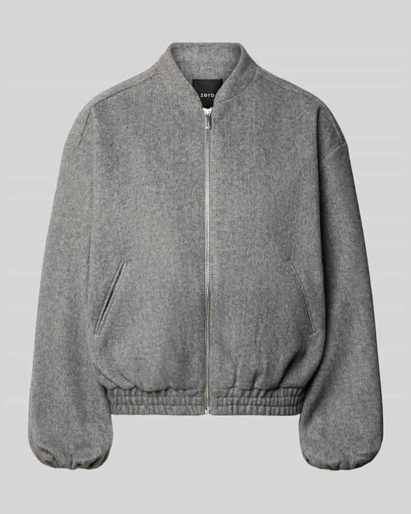ZERO Relaxed Fit Bomberjacke mit Stehkragen und Eingrifftaschen Hellgrau