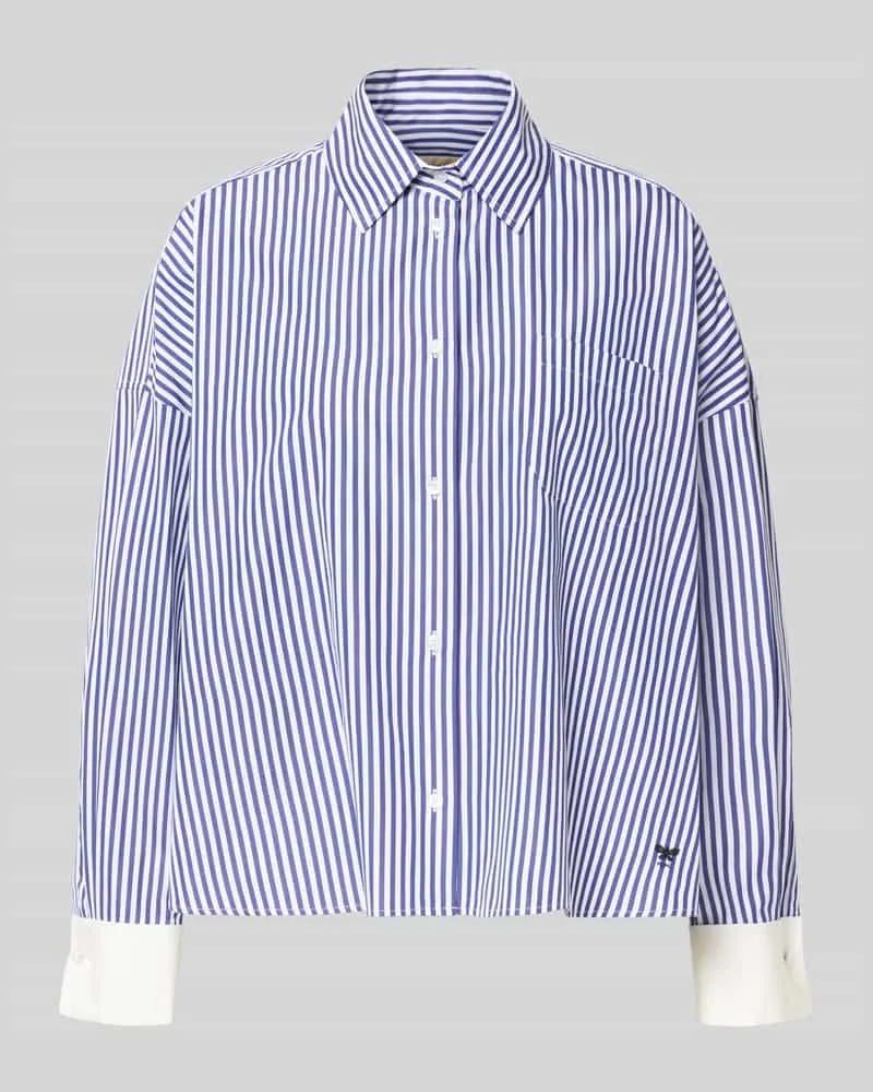 Max Mara Regular Fit Hemdbluse aus reiner Baumwolle Marine