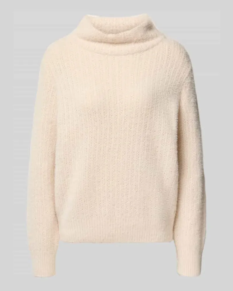 monari Regular Fit Strickpullover mit Stehkragen Ecru