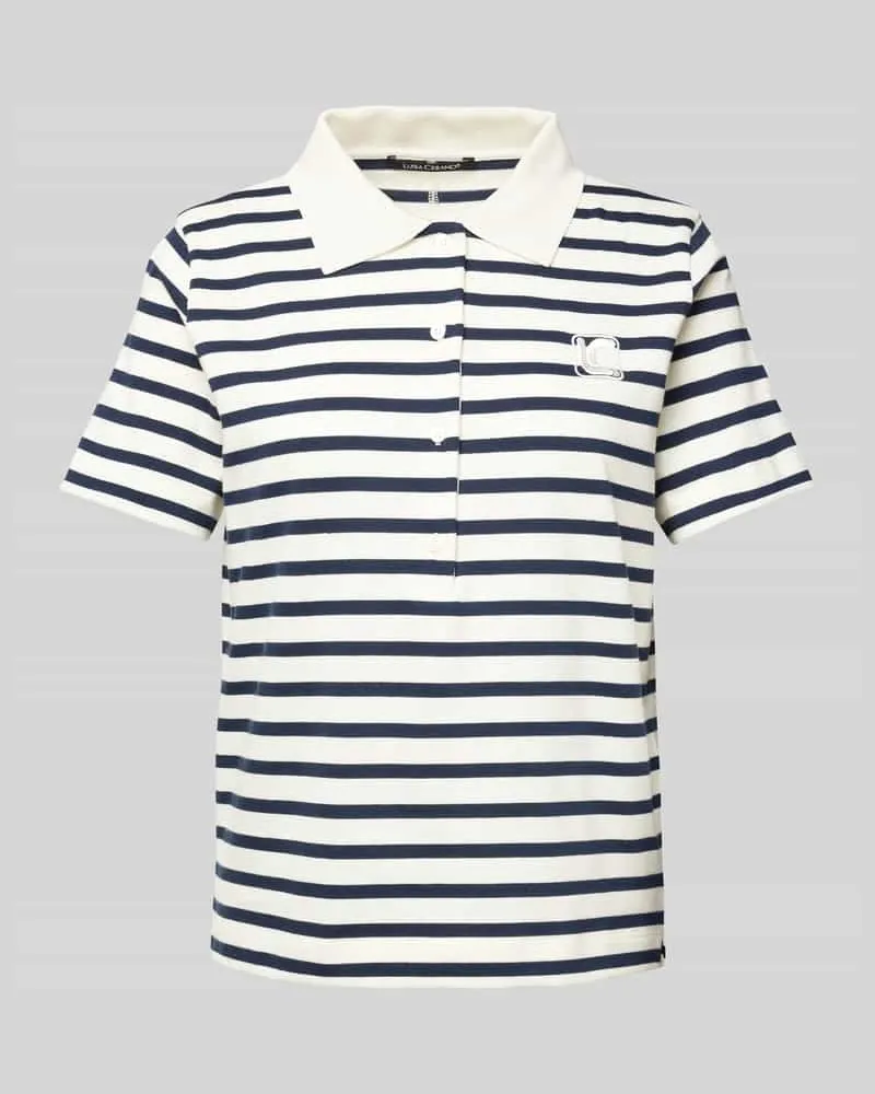 Luisa Cerano T-Shirt mit Hemdblusenkragen Offwhite