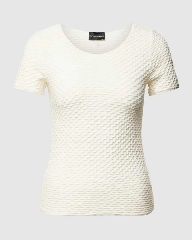 Emporio Armani T-Shirt mit Strukturmuster Weiss