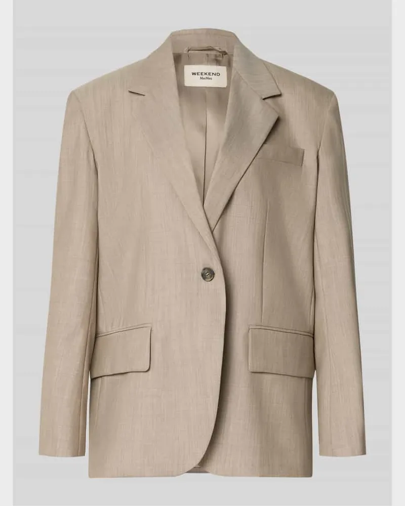 Max Mara Regular Fit Longblazer aus reiner Schurwolle Modell 'ATTILA Taupe