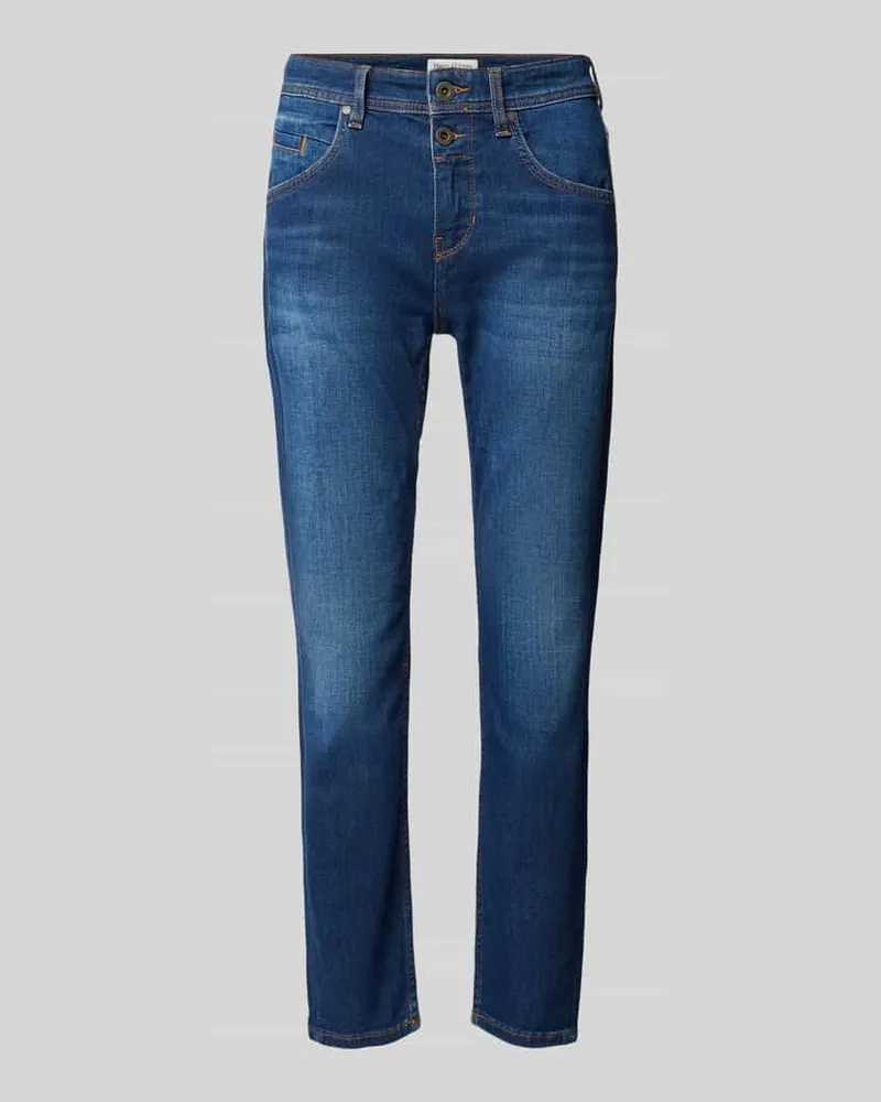 Marc O'Polo Cropped Slim Fit Jeans mit Stretch-Anteil Modell 'Theda Jeansblau