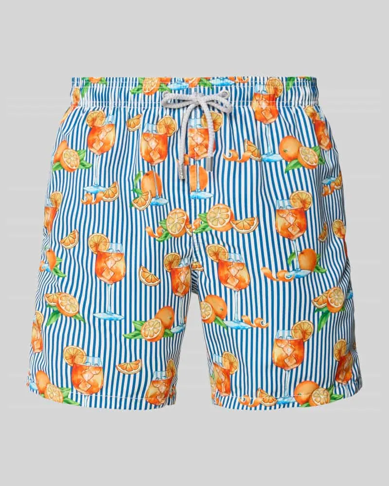 MC2 Saint Barth Straight Fit Badeshorts mit Logo-Patch Modell 'Gustavia Marine