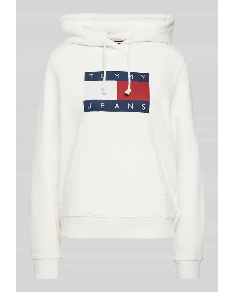 Tommy Hilfiger Regular Fit Hoodie mit Label-Print Offwhite