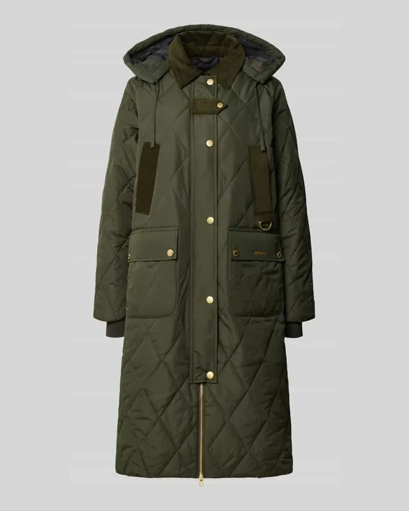 Barbour Steppmantel mit Kapuze Oliv
