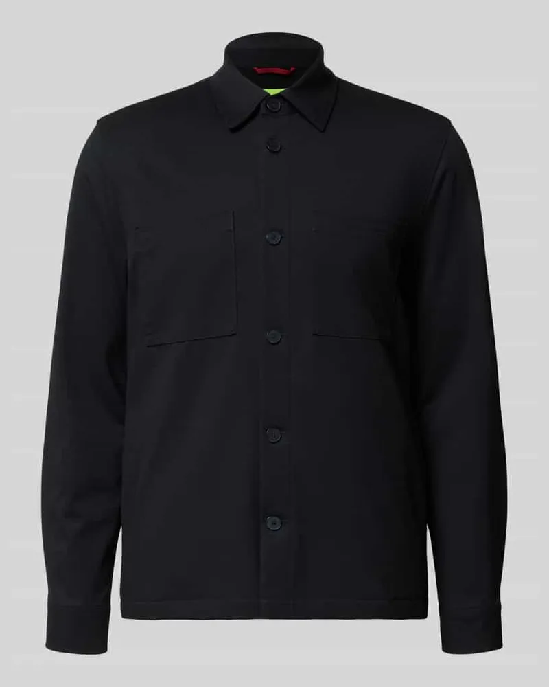 cinque Regular Fit Hemdjacke mit Viskose-Anteil Modell 'Messi Black