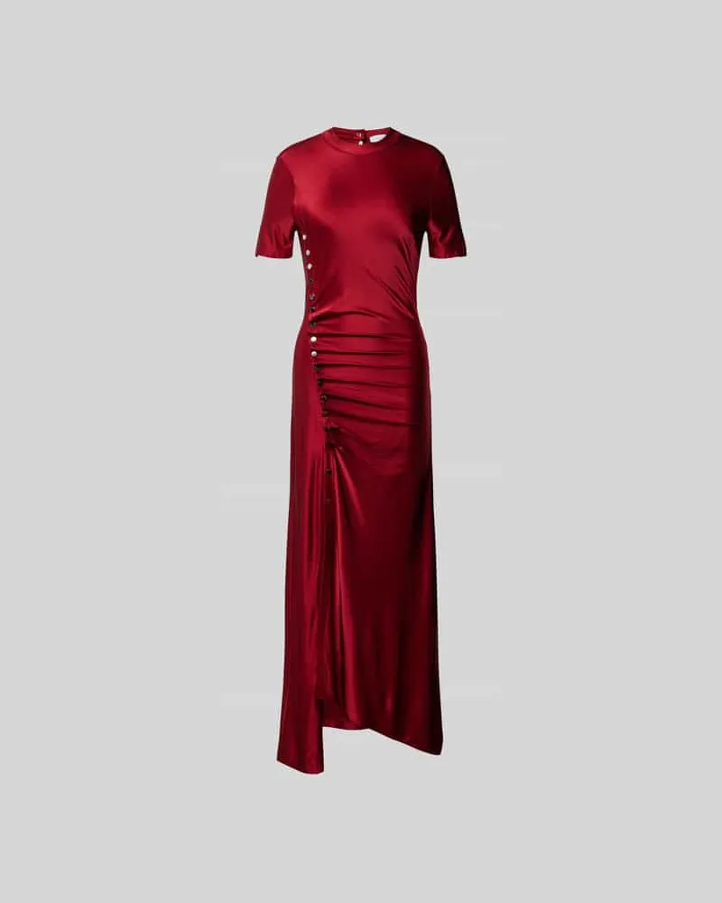 Paco Rabanne Maxikleid mit Raffungen Rot