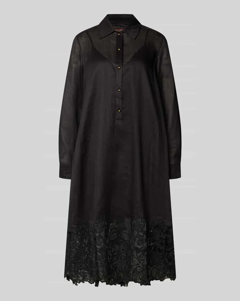Max Mara Fließendes Freizeitkleid mit Unterkleid Modell 'MELA Black
