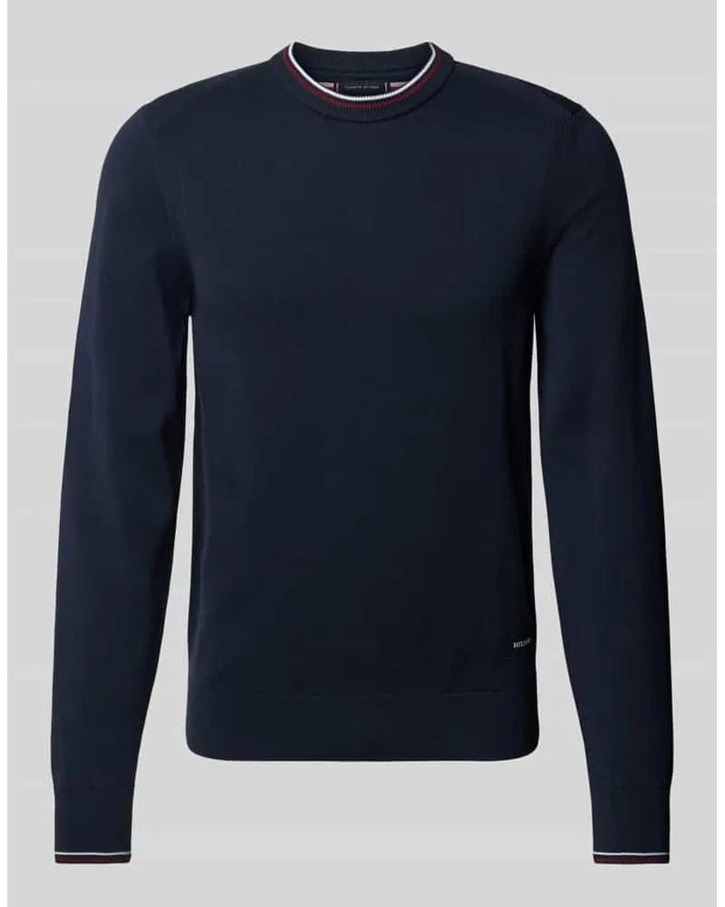 Tommy Hilfiger Strickpullover mit Label-Patch Marine