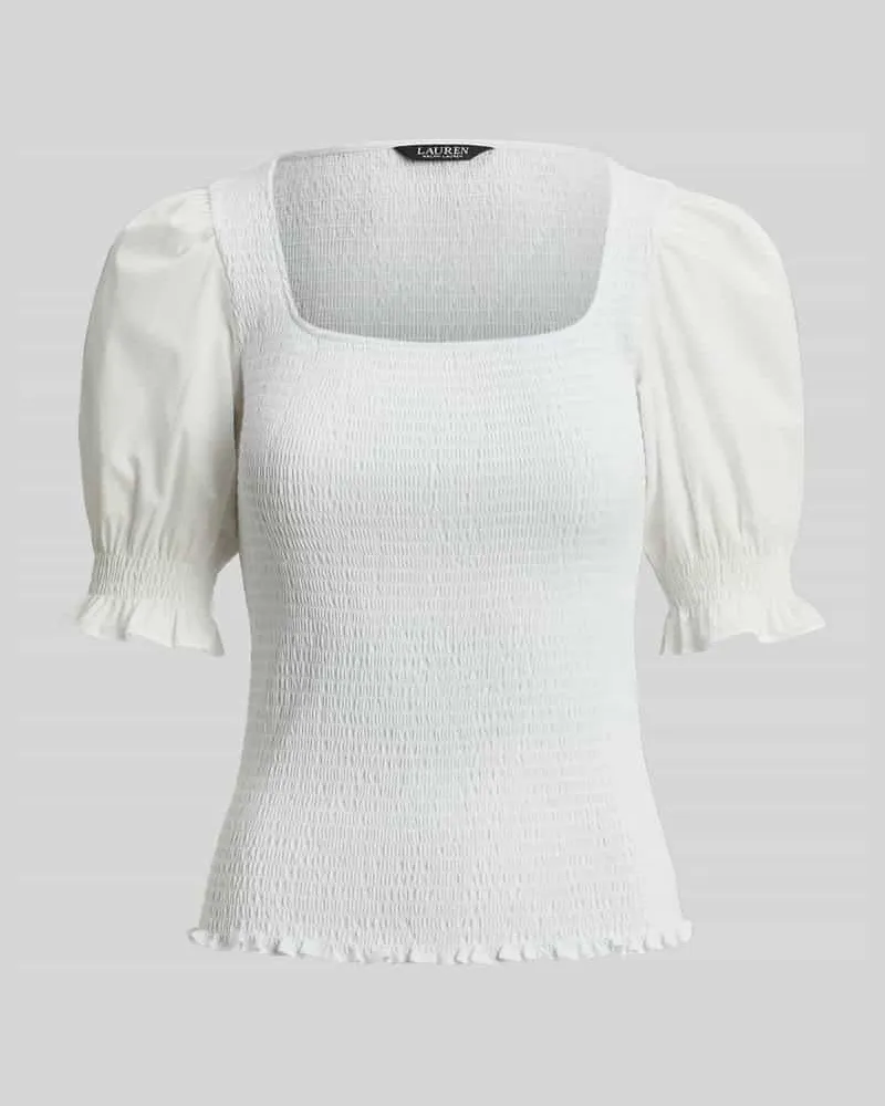 Ralph Lauren Slim Fit Crinkle T-Shirt aus reiner Baumwolle Weiss