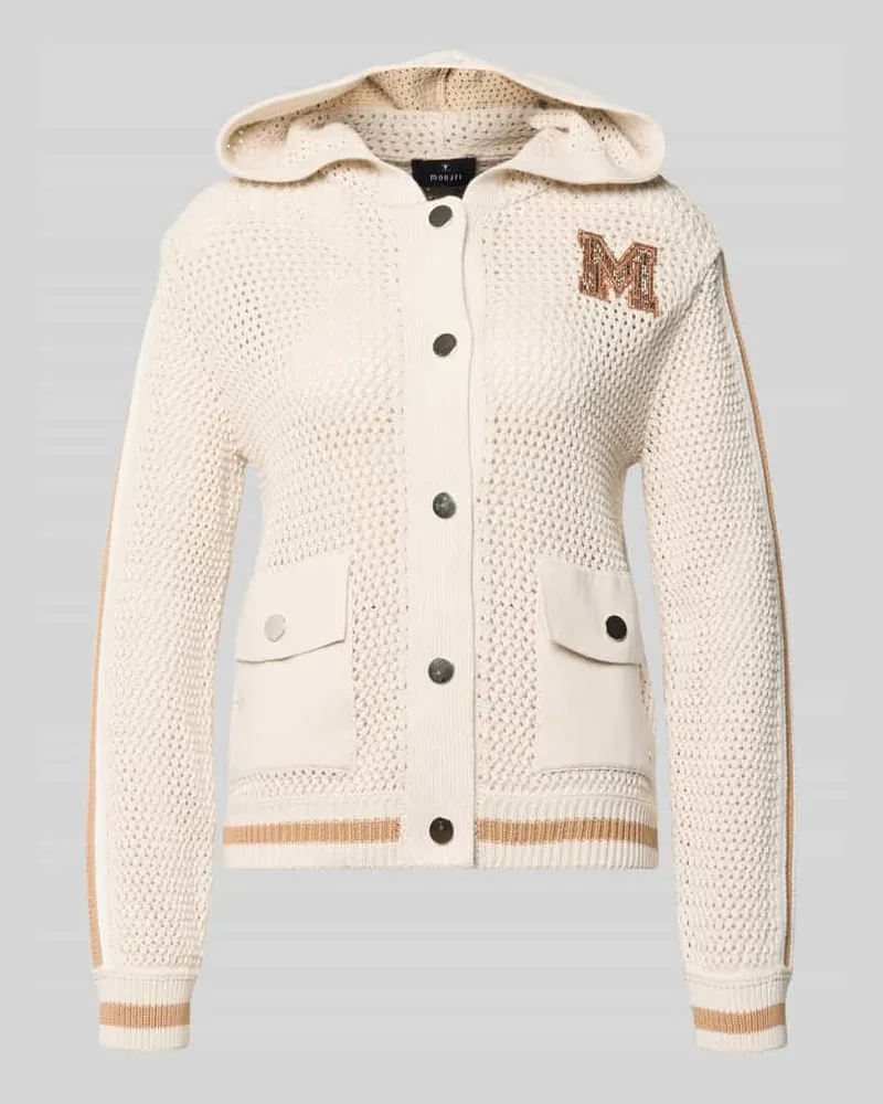 monari Regular Fit Strickjacke mit Kapuze Ecru