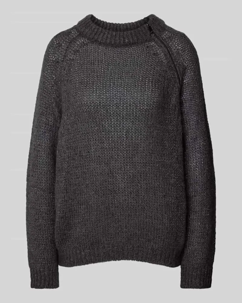 MAX&Co. Strickpullover mit Rundhalsausschnitt Modell 'PARIDE Dunkelgrau