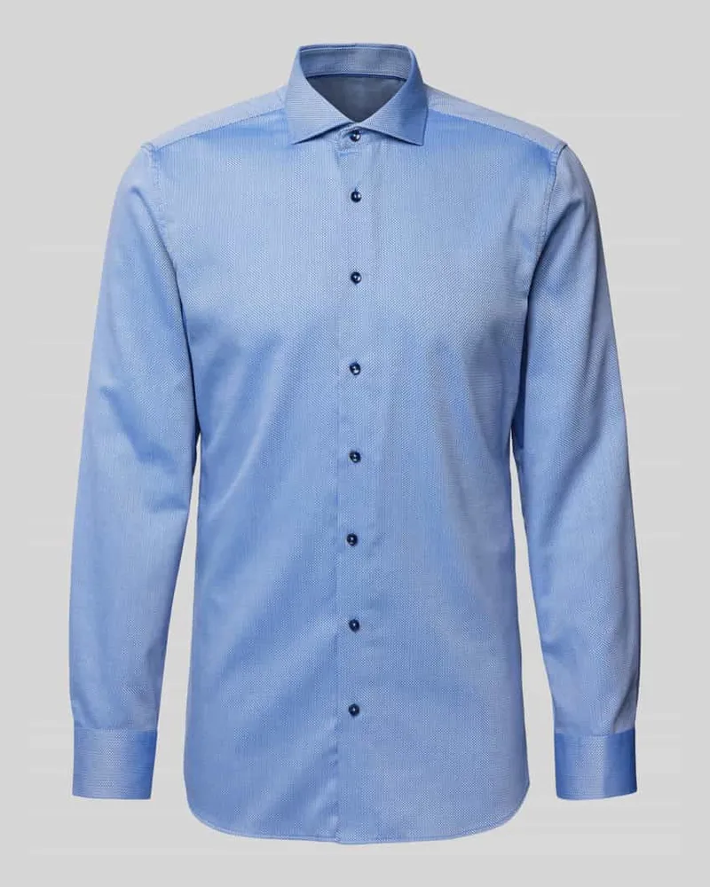 Eterna Slim Fit Business-Hemd mit Haifischkragen Bleu