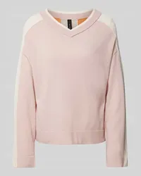 Marc Cain Wollpullover mit abgerundetem V-Ausschnitt Rosa