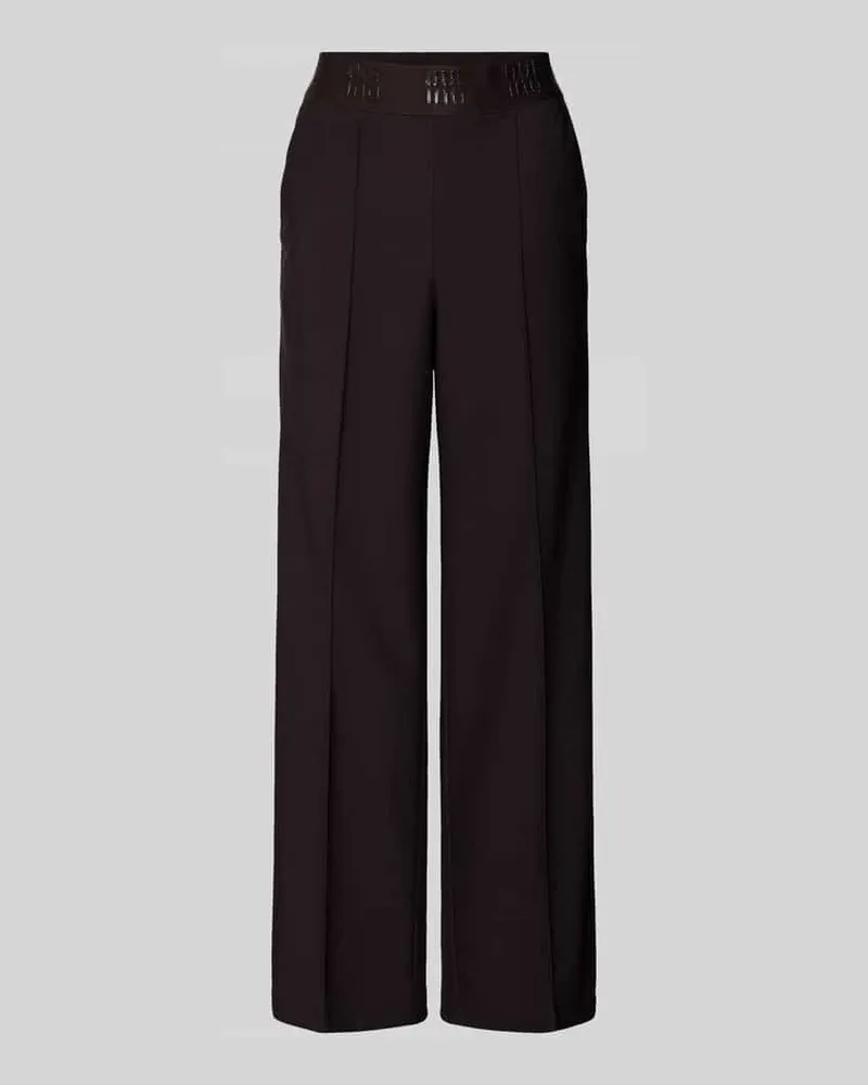 Oui  Hose mit elastischem Bund Dunkelbraun