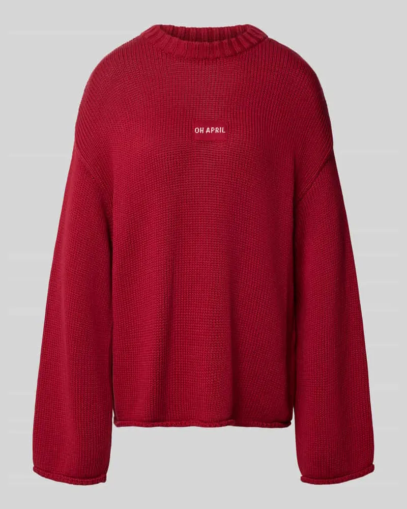 OH APRIL Oversized Strickpullover mit Label-Detail Modell 'Fitzi Kirsche